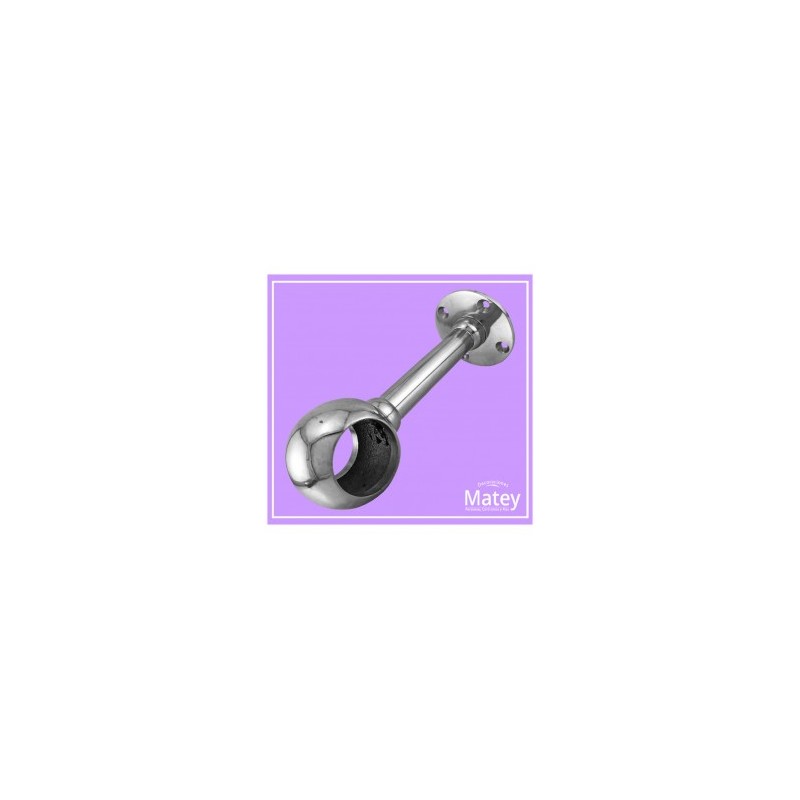 SOPORTE POSAPIES CENTRAL DE BASE REDONDA EN ALUMINIO PULIDO, PARA TUBO DE 38MM