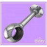SOPORTE POSAPIES CENTRAL DE BASE REDONDA EN ALUMINIO PULIDO, PARA TUBO DE 38MM