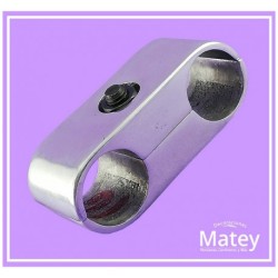 SOPORTE UNION PARALELO DE ALUMINIO PARA TUBO DE 25 MM.