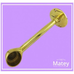 SOPORTE APOYA PIES EN BRONCE PULIDO PARA TUBO DE 38MM.