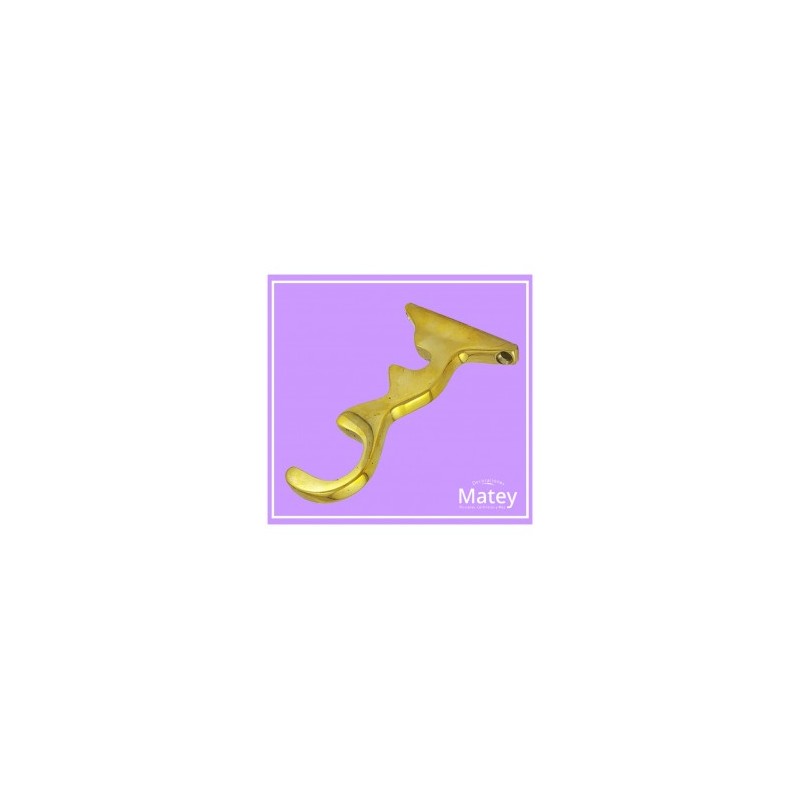 SOPORTE ABIERTO DOBLE AFORME EN BRONCE PULIDO PARA TUBO DE 25X13MM.