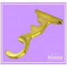 SOPORTE ABIERTO DOBLE AFORME EN BRONCE PULIDO PARA TUBO DE 25X13MM.