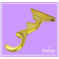 SOPORTE ABIERTO DOBLE AFORME EN BRONCE PULIDO PARA TUBO DE 25X13MM.