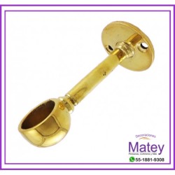 SOPORTE LATERAL LARGO PARA OJILLO EN BRONCE PULIDO PARA TUBO DE 25MM.