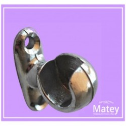 SOPORTE CROMADO CORTO TIPO CAZUELA DERECHO PARA TUBO DE 13MM