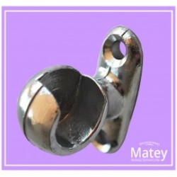 SOPORTE CROMADO CORTO TIPO CAZUELA IZQUIERDO PARA TUBO DE 13MM