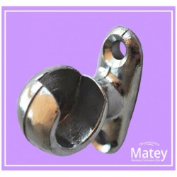 SOPORTE CROMADO CORTO TIPO CAZUELA IZQUIERDO PARA TUBO DE 13MM