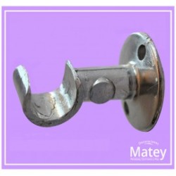 SOPORTE CROMADO INTERMEDIO MEDIANO CENTRAL ABIERTO PARA TUBO DE 13MM