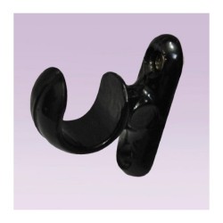 Soporte negro corto abierto para tubo de 13 mm