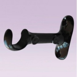 Soporte negro largo abierto para tubo de 13 mm