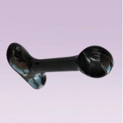 Soporte negro largo tipo cazuela derecho para tubo de 13 mm