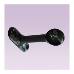 Soporte negro largo tipo cazuela derecho para tubo de 13 mm