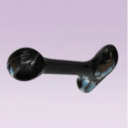 Soporte negro largo tipo cazuela izquierdo para tubo de 13 mm