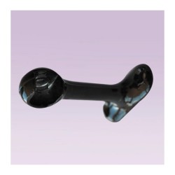 Soporte negro largo tipo cazuela izquierdo para tubo de 13 mm