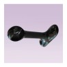 Soporte negro largo tipo cazuela izquierdo para tubo de 13 mm