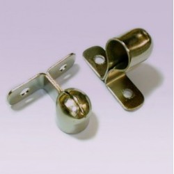 Soporte niquelado corto, en lamina lateral para tubo de 13 mm