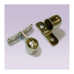 Soporte niquelado corto, en lamina lateral para tubo de 13 mm
