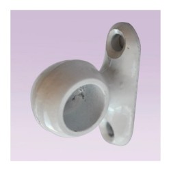 Soporte blanco corto lateral para tubo de 13 mm