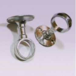 Soporte cromado corto delgado para tubo de 25 mm