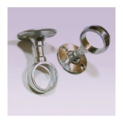 Soporte cromado corto delgado para tubo de 25 mm