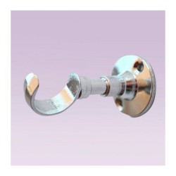 Soporte cromado largo abierto para tubo de 25 mm