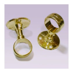 Soporte dorado corto central para tubo de 25 mm