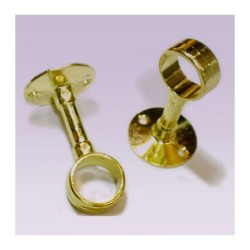 Soporte dorado largo central para tubo de 25 mm