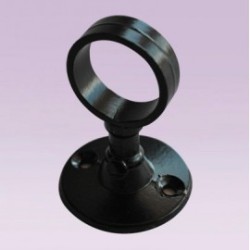 Soporte negro corto central para tubo de 25 mm