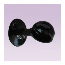 Soporte negro corto derecho para tubo de 25 mm