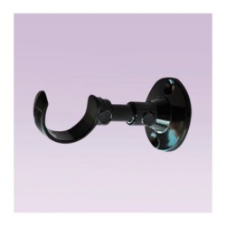 Soporte negro largo abierto para tubo de 25 mm