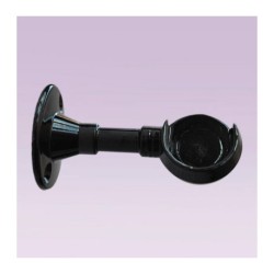 Soporte negro largo derecho para tubo de 25 mm