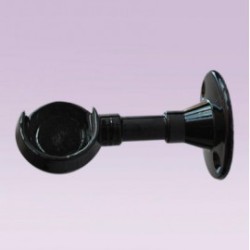 Soporte negro largo izquierdo para tubo de 25 mm