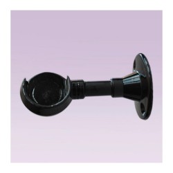 Soporte negro largo izquierdo para tubo de 25 mm