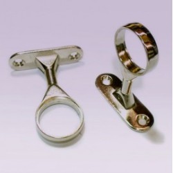 Soporte niquelado plano central para tubo de 25 mm