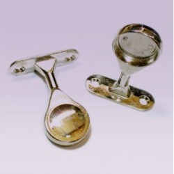 Soporte niquelado plano lateral para tubo de 25 mm