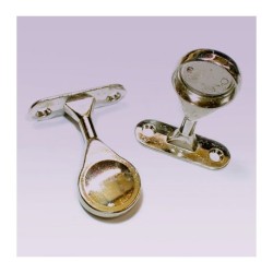 Soporte niquelado plano lateral para tubo de 25 mm