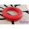 OJILLO PLASTICO GRANDE ROJO BRILLANTE, INTERIOR 45 MM EXTERIOR 73 MM MARCA DM.