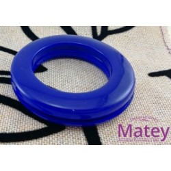 OJILLO PLASTICO GRANDE AZUL FUERTE BRILLANTE, INTERIOR 45 MM EXTERIOR 73 MM MARCA DM.