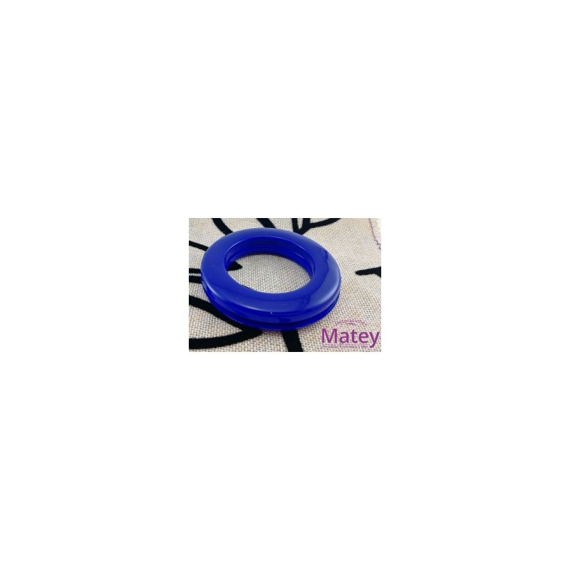 OJILLO PLASTICO GRANDE AZUL FUERTE BRILLANTE, INTERIOR 45 MM EXTERIOR 73 MM MARCA DM.