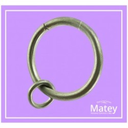 ARGOLLA DE ALAMBRE DE ACERO DE 53MM COLOR SATINADO PARA TUBO DE 32MM