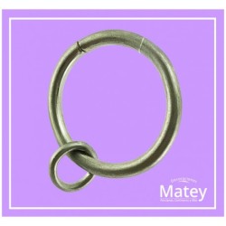 ARGOLLA DE ALAMBRE DE ACERO DE 53MM COLOR SATINADO PARA TUBO DE 32MM