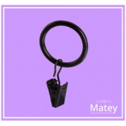 ARGOLLA DE ALAMBRE DE ACERO CON PINZA COLOR NEGRO DE 40MM, PARA TUBO DE 25MM