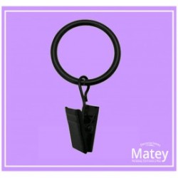 ARGOLLA DE ALAMBRE DE ACERO CON PINZA COLOR NEGRO DE 45MM, PARA TUBO DE 25MM