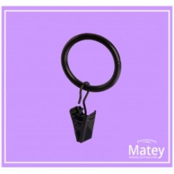 ARGOLLA DE ALAMBRE DE ACERO CON PINZA COLOR NEGRO DE 25MM, PARA TUBO DE 13MM