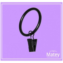 ARGOLLA DE ALAMBRE DE ACERO CON PINZA COLOR NEGRO DE 53MM, PARA TUBO DE 32MM