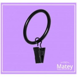 ARGOLLA DE ALAMBRE DE ACERO CON PINZA COLOR NEGRO DE 60MM, PARA TUBO DE 38MM