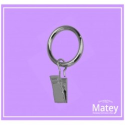 ARGOLLA DE ALAMBRE DE ACERO CON PINZA COLOR NEGRO DE 40MM, PARA TUBO DE 25MM