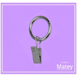 ARGOLLA DE ALAMBRE DE ACERO CON PINZA COLOR NEGRO DE 40MM, PARA TUBO DE 25MM