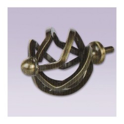 Cortinero ajustable esfera hexagonal tipo forja con tubo de 20.7