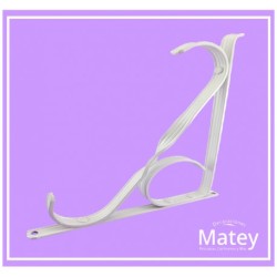 MENSULA ASTRIADA DE ALUMINIO COLOR BLANCO 25 CM.